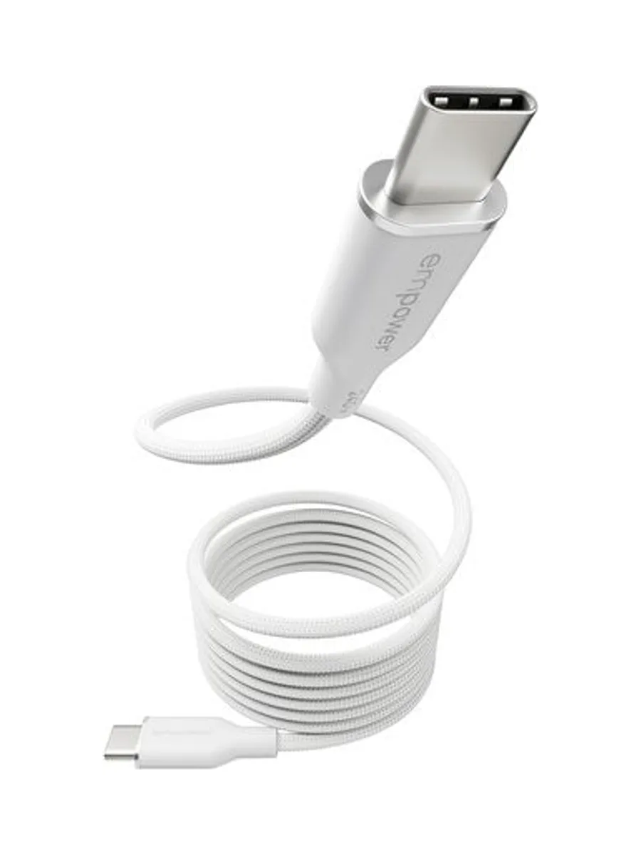 PanzerGlass empower™ by ® Magnetic 240W USB-C to USB-C Cable | USB 2.0 | 1.5M | Silver White USB cable 1