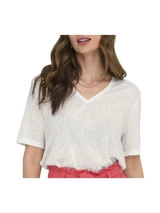 T-Shirt Blanc Femme JDY Camille Glitter 1