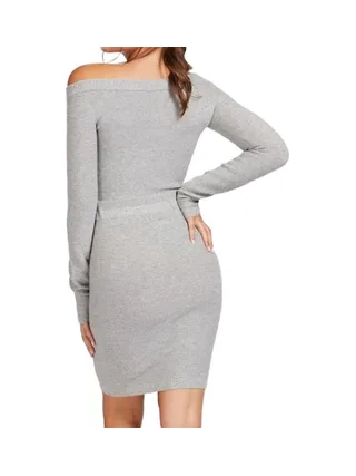 Robe Pull Grise Femme Guess Off Shoulder 2