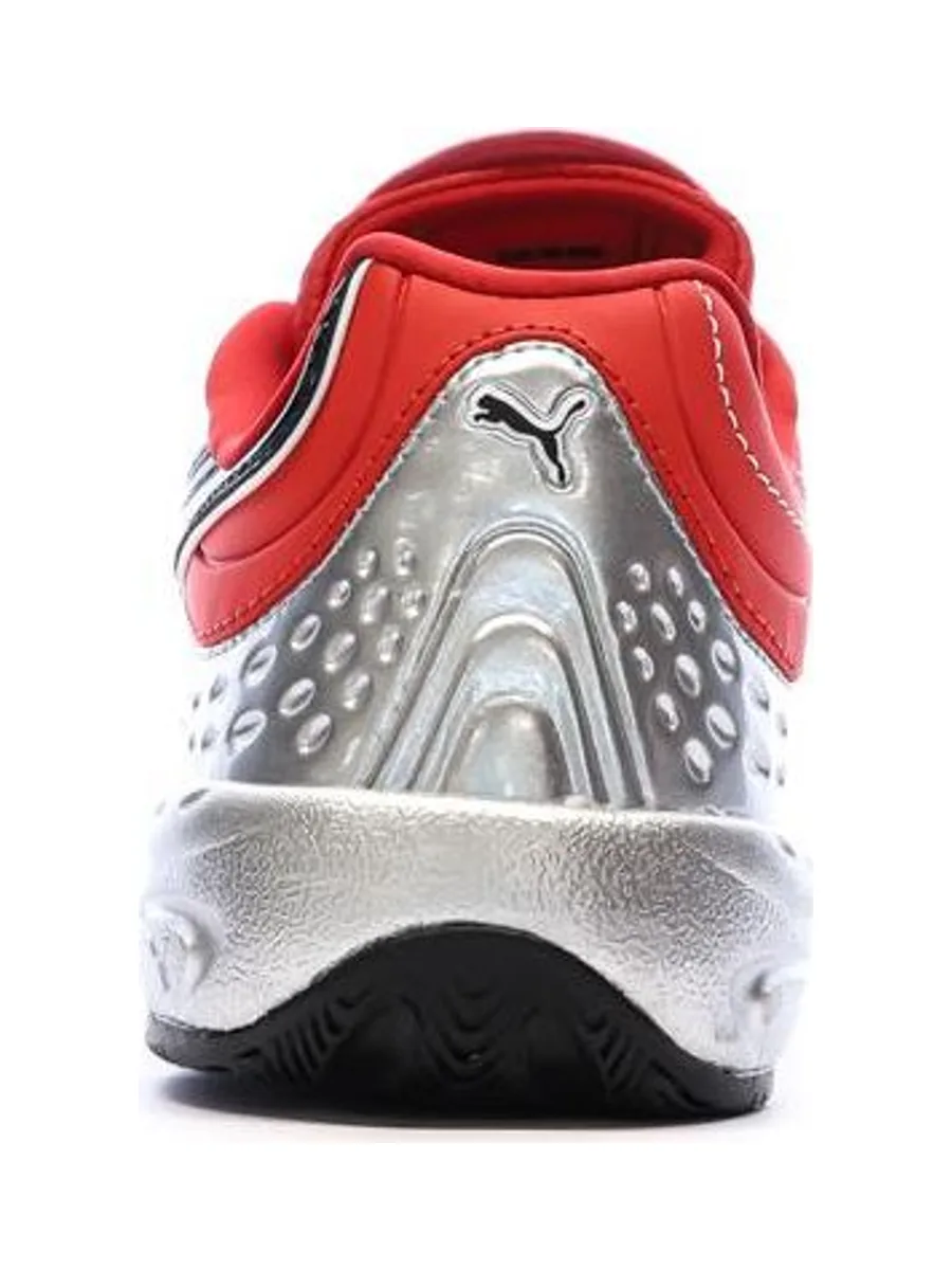 Baskets Argent/Rouge/Noir Garçon Puma Goalgetter 4