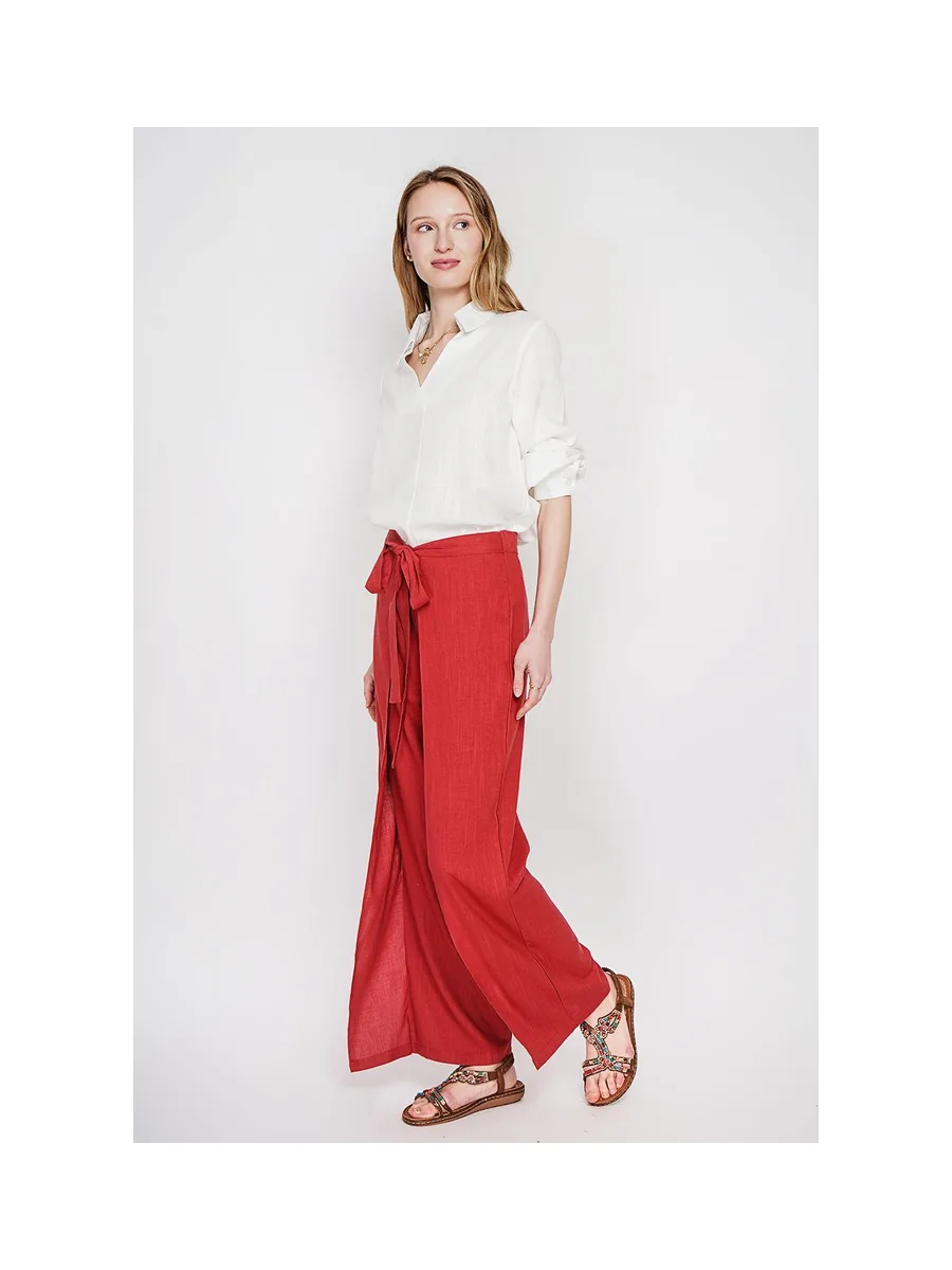 Blouse col chemise évasée à manche longueur 6