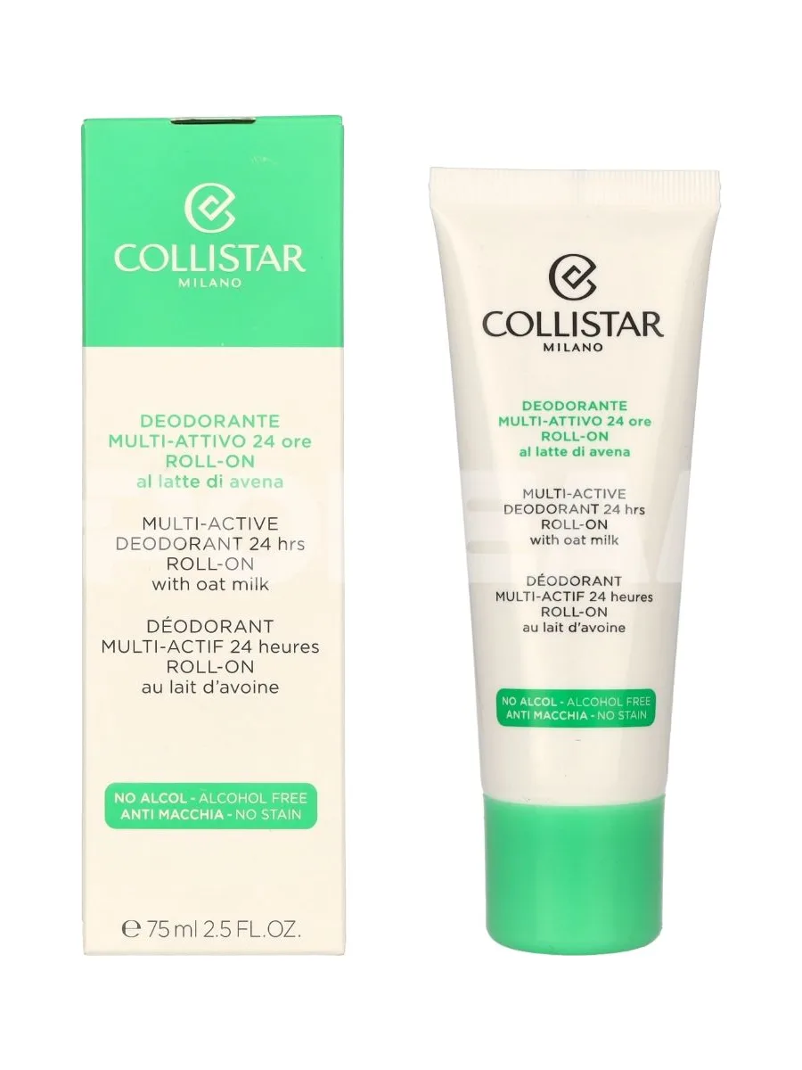 Collistar Multi-Active Deo 24H Roll On 75ml - Alcohol Free - With Oat Milk 1