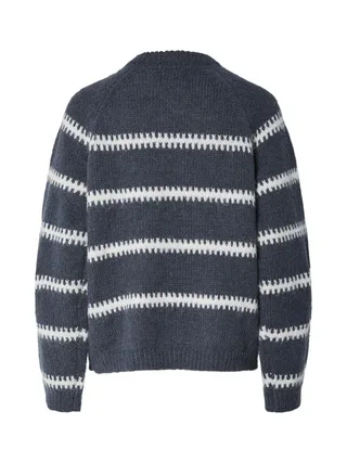 Pull Gris/Blanc Femme Pieces Sonja 2