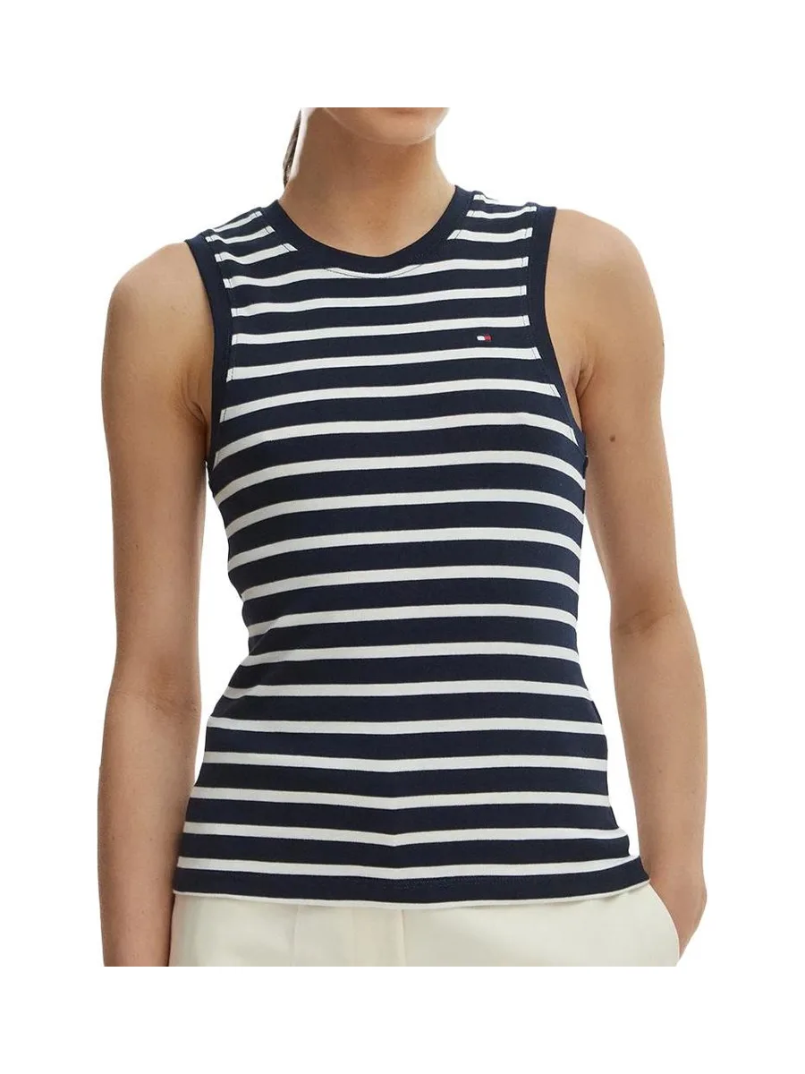 Débardeur Marine/Blanche Femme Tommy Hilfiger Slim Cody 2