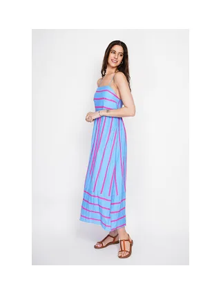 Robe Longue d'Été à Bretelles Rayée 1