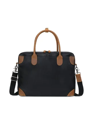 YANN - Sacoche en cuir véritable et toile enduite - Bleu 25