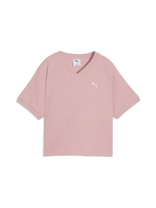 T-Shirt Crop Rose Pâle Femme Puma Relaxed 1