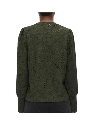 Blouse Dentelle Kaki Femme Vero Moda Dora 2
