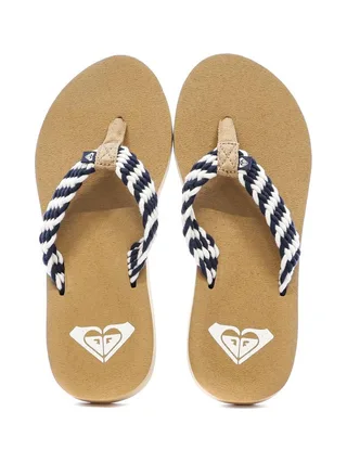 Tongs Beiges/Marines Femme Roxy Porto 2
