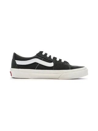 Baskets Gris/Blanc Femme Vans Sk8-low Canva 2