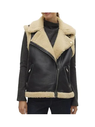 Veste Sans Manches Noir/Écru Femme Vero Moda Waistcoat 1
