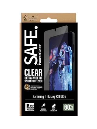 PanzerGlass SAFE. by ® Screen Protector Samsung Galaxy S26 Ultra | Ultra-Wide Fit w. EasyAligner 3