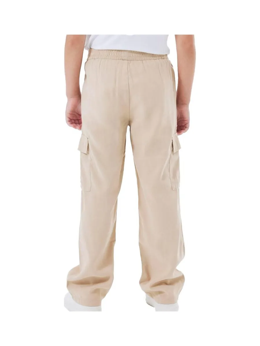 Pantalon en Toile Beige Fille Name it Wide Twill 3