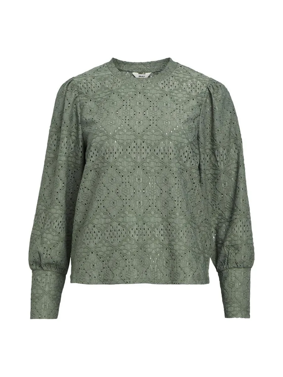 Blouse Dentelle Vert Sauge Femme Vero Moda 23041023 4