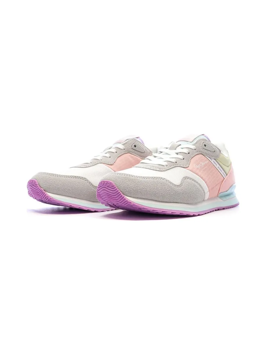 Baskets Gris/Rose/Jaune Femme Pepe jeans London 7