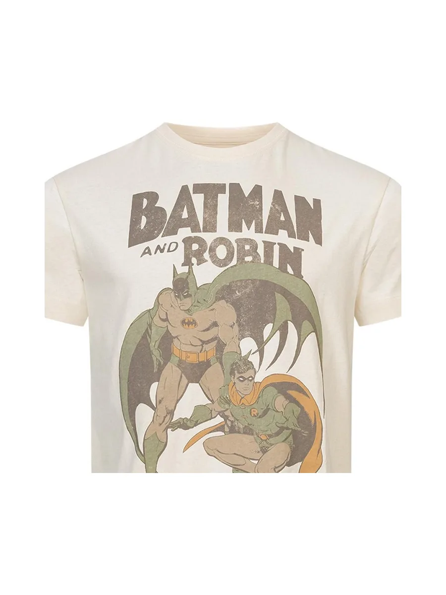 T-Shirt Beige Homme Dc Comics Batman & Robin Vintage 3