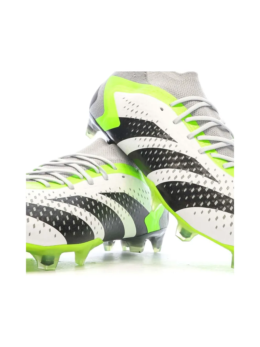 Chaussures de Foot Blanc/Gris/Vert Adidas Predator Accuracy.1 FG 8