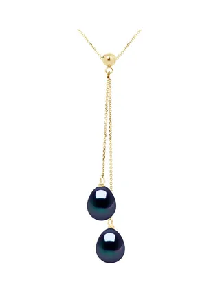Collier Véritables Perles de Culture d'Eau Douce Poires 8-9 mm — Or Jaune 375 Millièmes — 42 cm 1