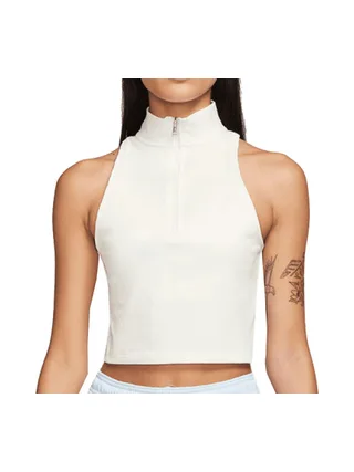 Débardeur Crop Blanc Femme Nike Mock 1