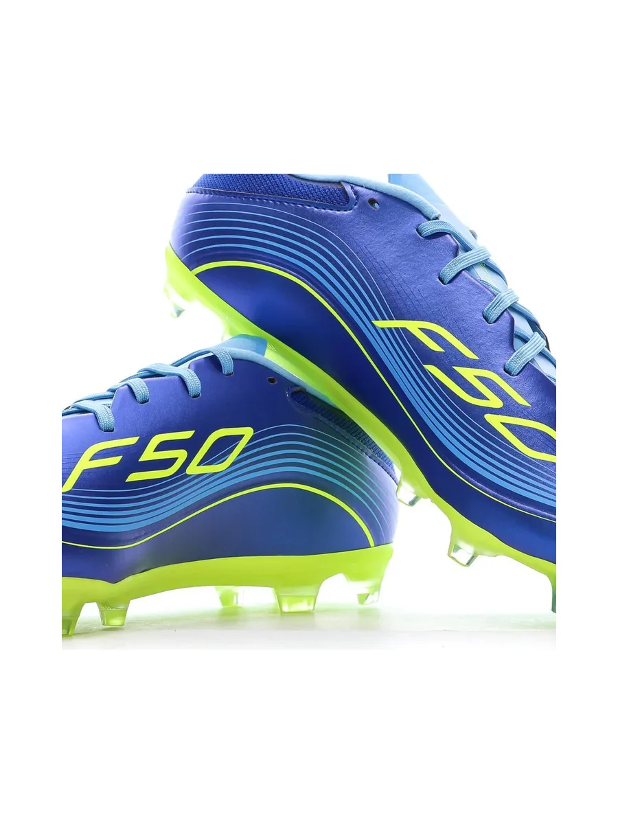 Chaussures de Foot Bleu/Jaune Adidas F50 Messi League FG/MG 8