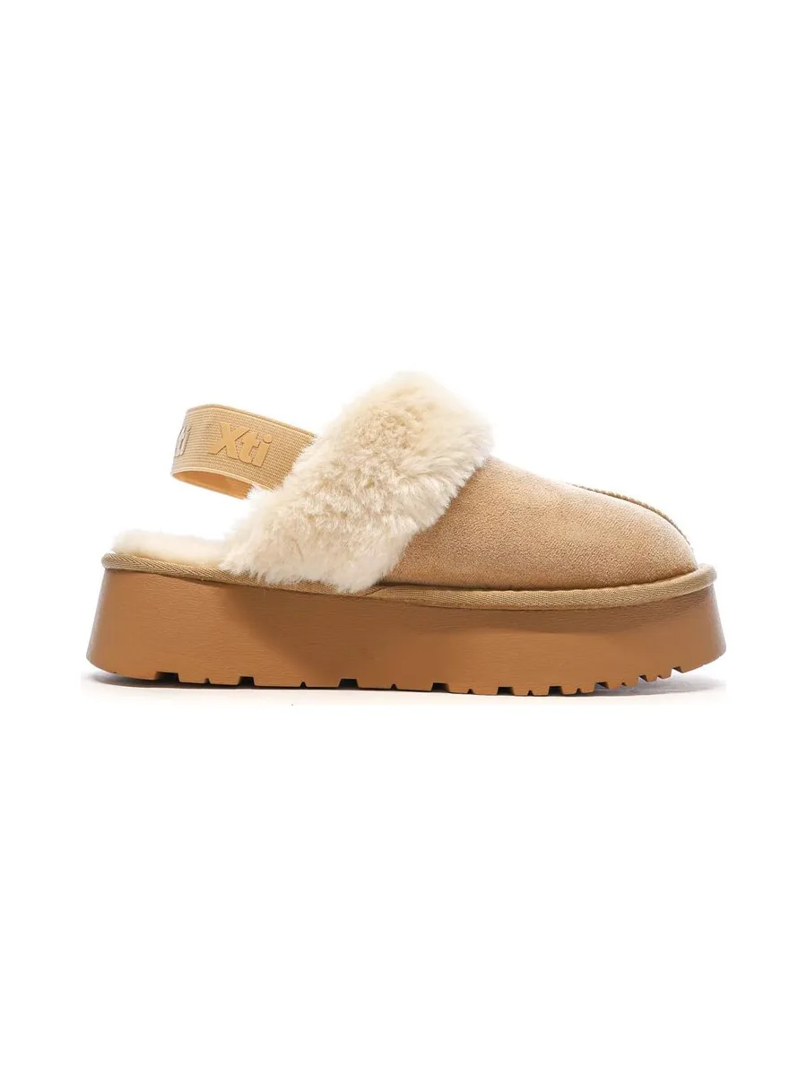 Sabots fourrés à élastique Beige Femme Xti Microfiber 3