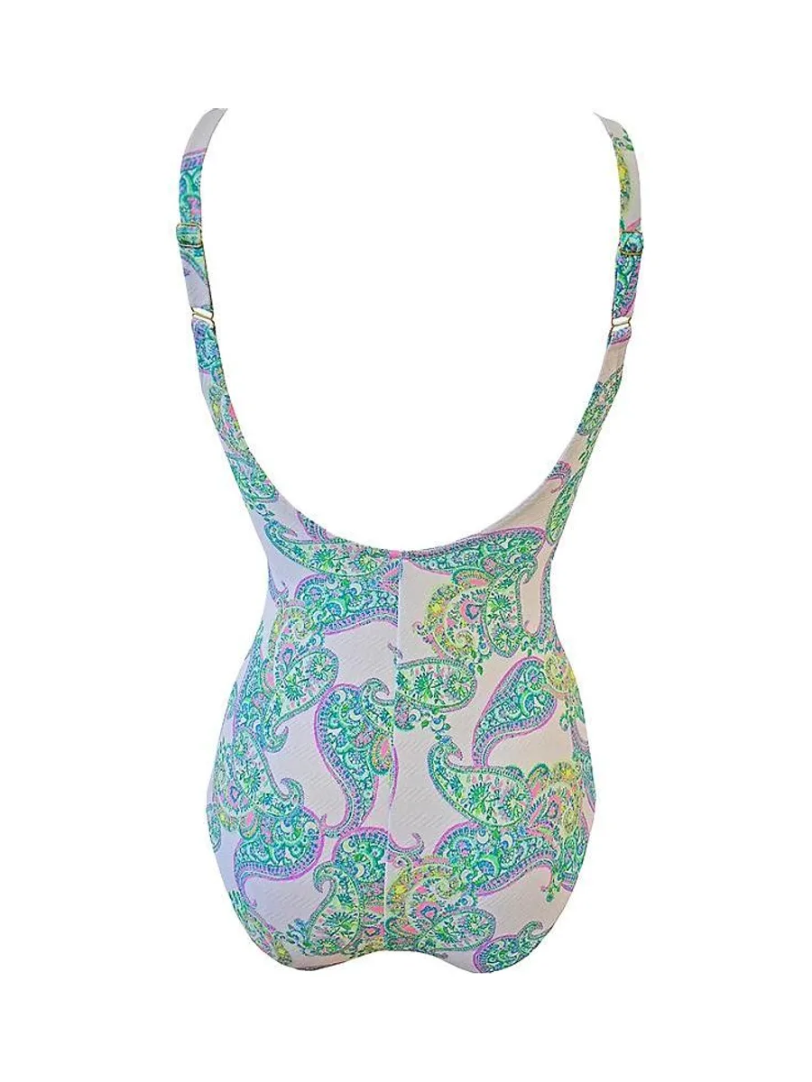 Maillot de bain Vert/Blanc/Rose Femme Grain de Sable Naka 2