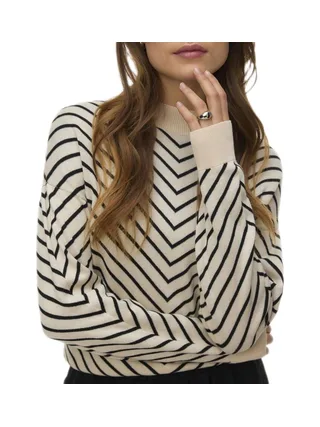 Pull Beige/Noir Femme Vero Moda Capricorn 1