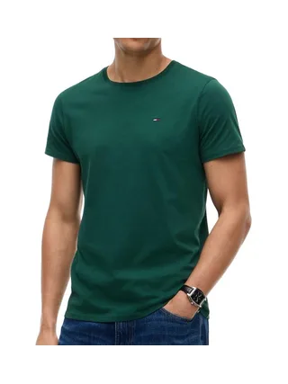 T-shirt Vert Foncé Homme Tommy Hilfiger Tjm Xslim Jersey 1