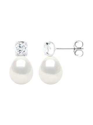 Boucles d'Oreilles Solitaire Oxyde de Zirconium 4,5 mm — Argent 925 Millièmes Rhodié 2