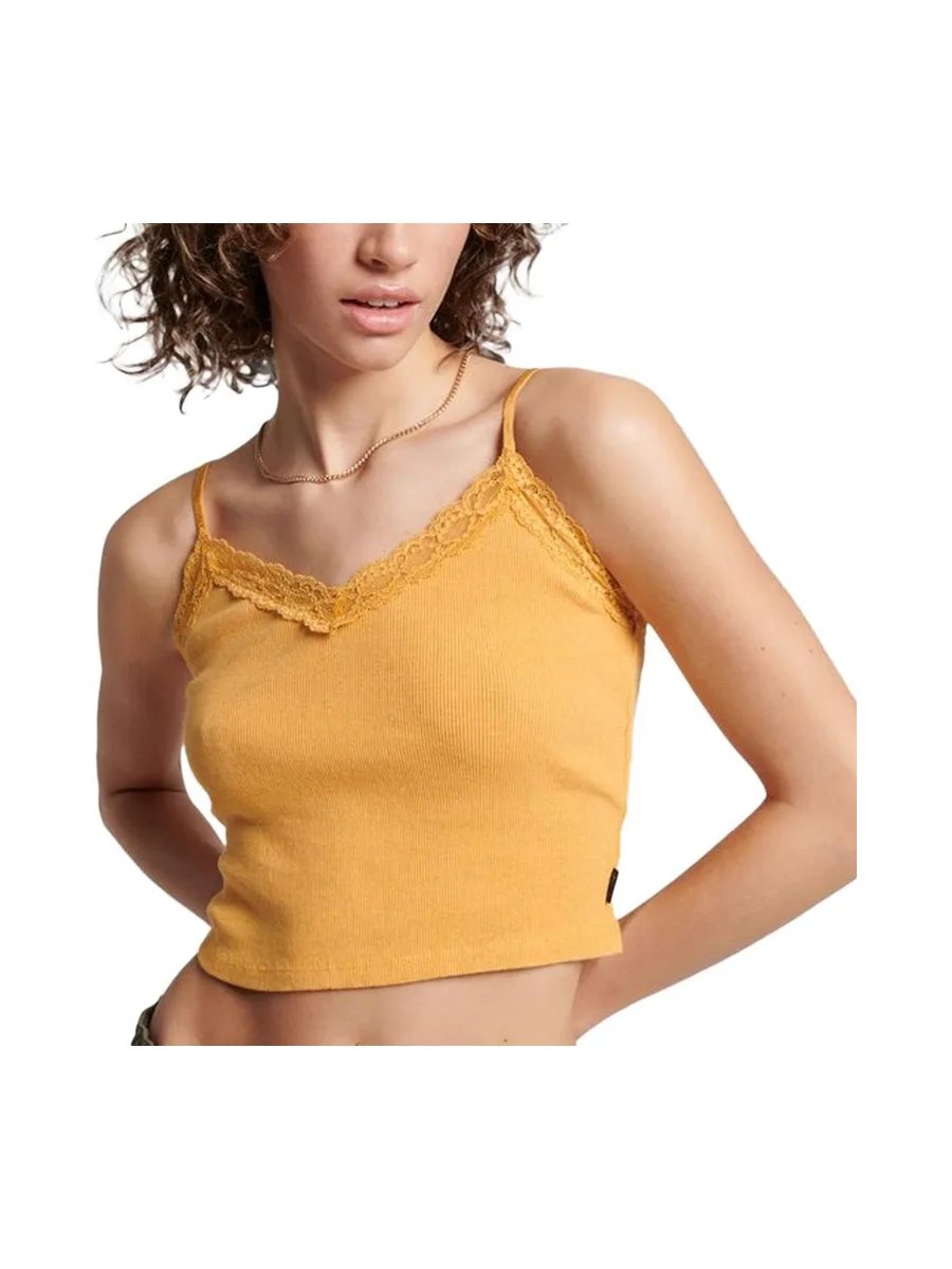 Top Jaune Femme Superdry Vintage Lace Cami 2