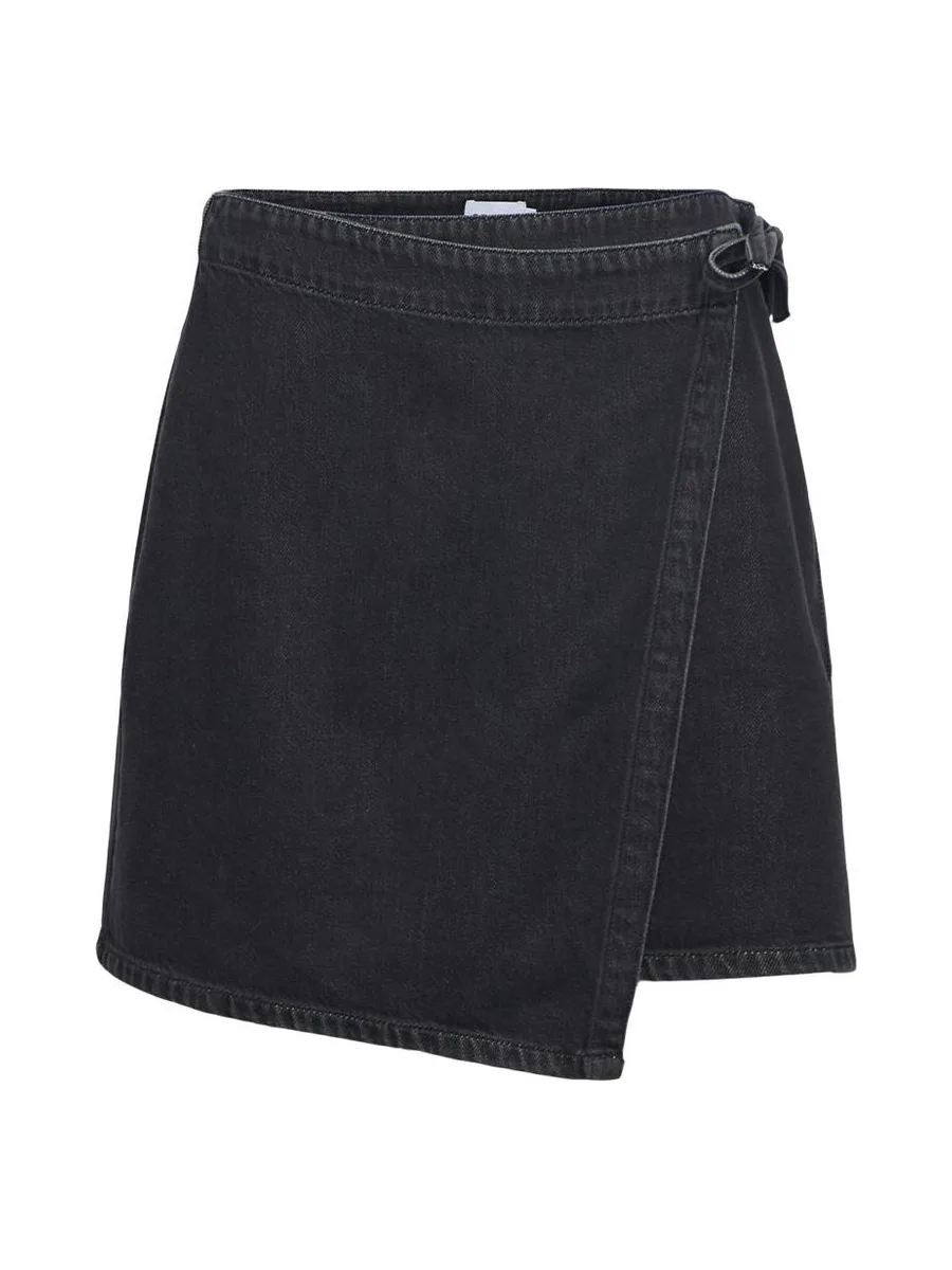 Jupe Portefeuille Denim Noir Femme Vero Moda Rosie 4