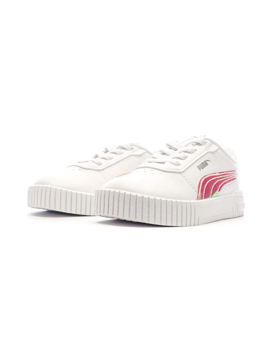 Baskets Blanches/Roses Fille Puma Carina 2.0 7