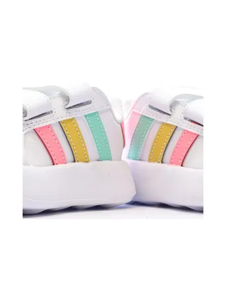 Baskets Blanches/Roses Fille Adidas Grand Court 2.0 IE1371 7