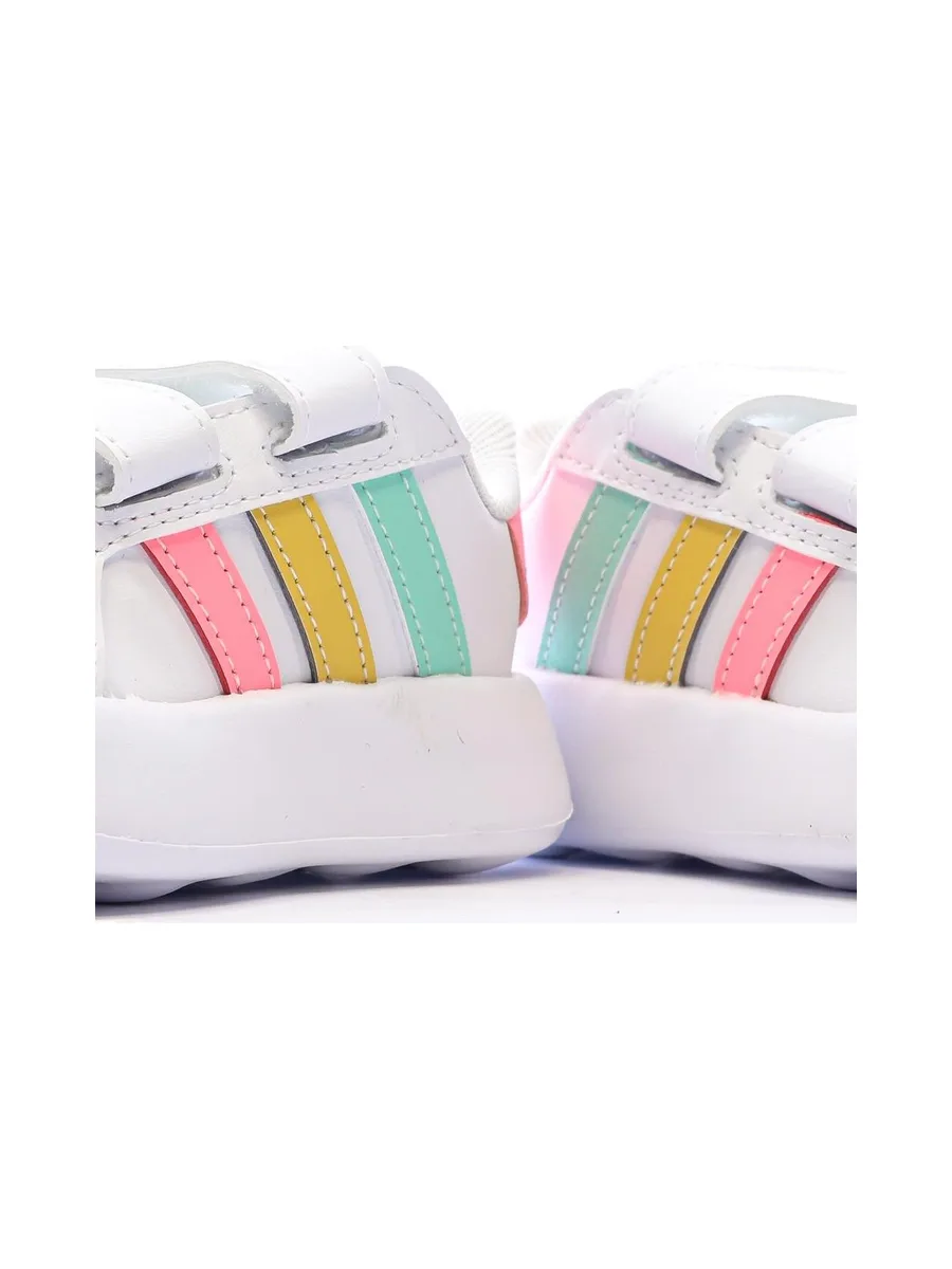 Baskets Blanches/Roses Fille Adidas Grand Court 2.0 IE1371 8