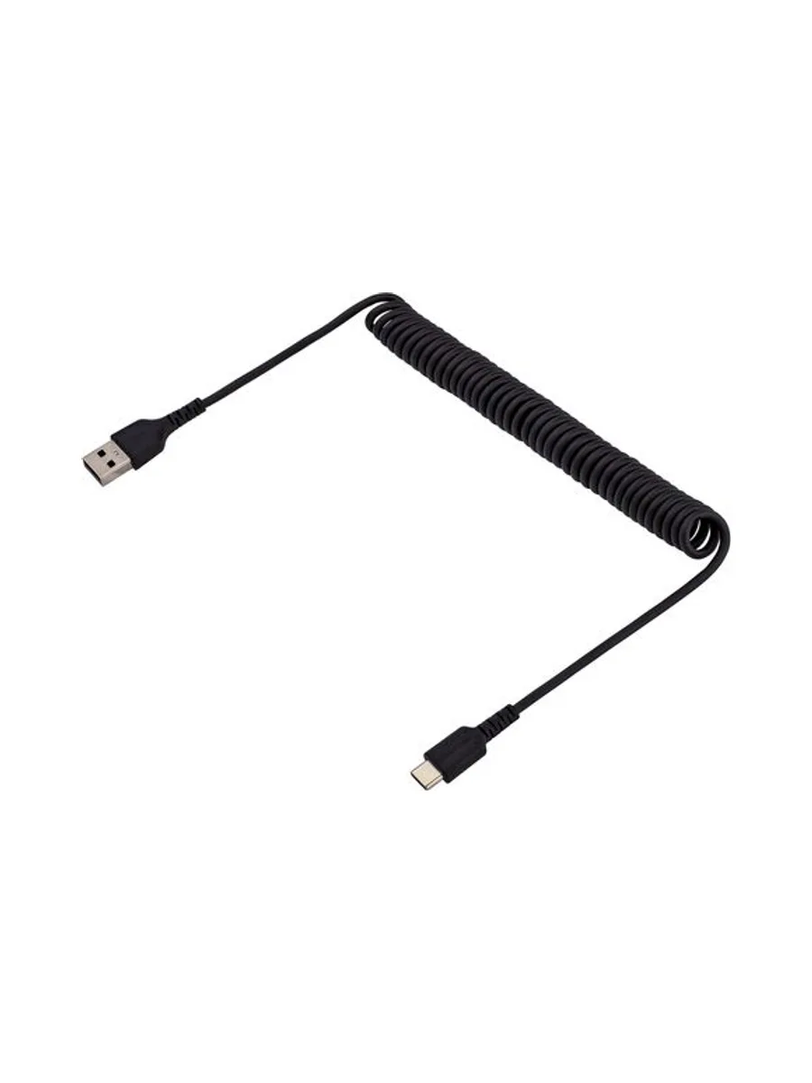3ft USB A to C Charging Cable Coiled M/M 3