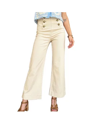 Jean Wide Beige Femme Oraije Victorine 1