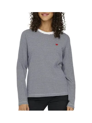 T-Shirt Manches Longues Marine/Blanche Femme JDY Pisa 1