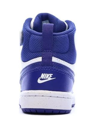 Baskets Blanches/Bleu Garçon Nike Court Borough Mid 2 3