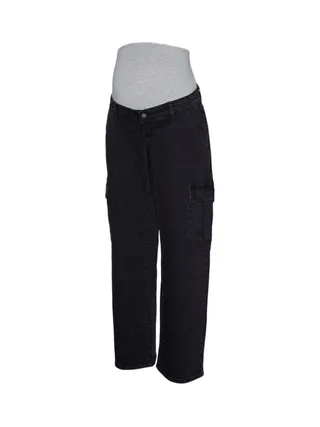 Jeans Cargo Noir Femme Mamalicous Wide Leg 1
