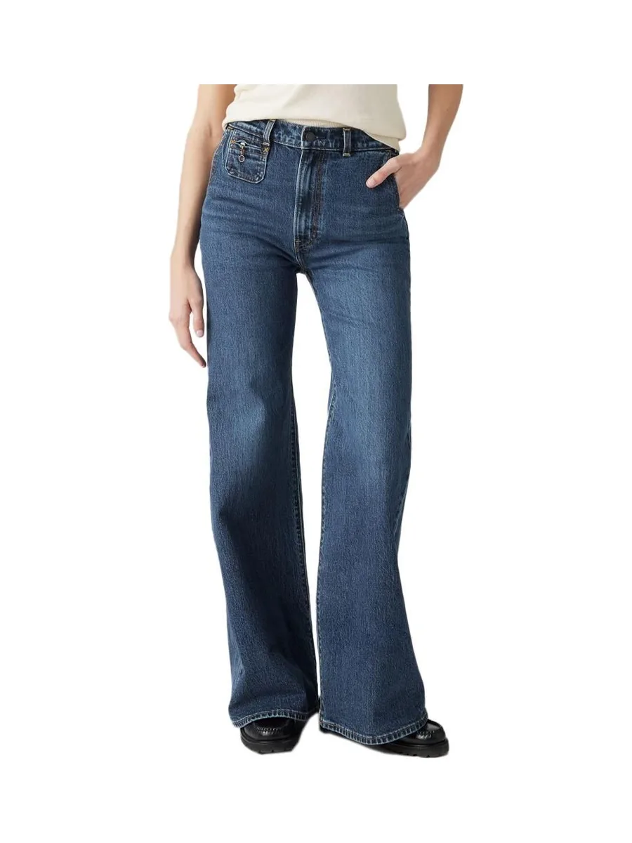 Jean Bleu Brut Femme Levi's Ribcage Bells 2