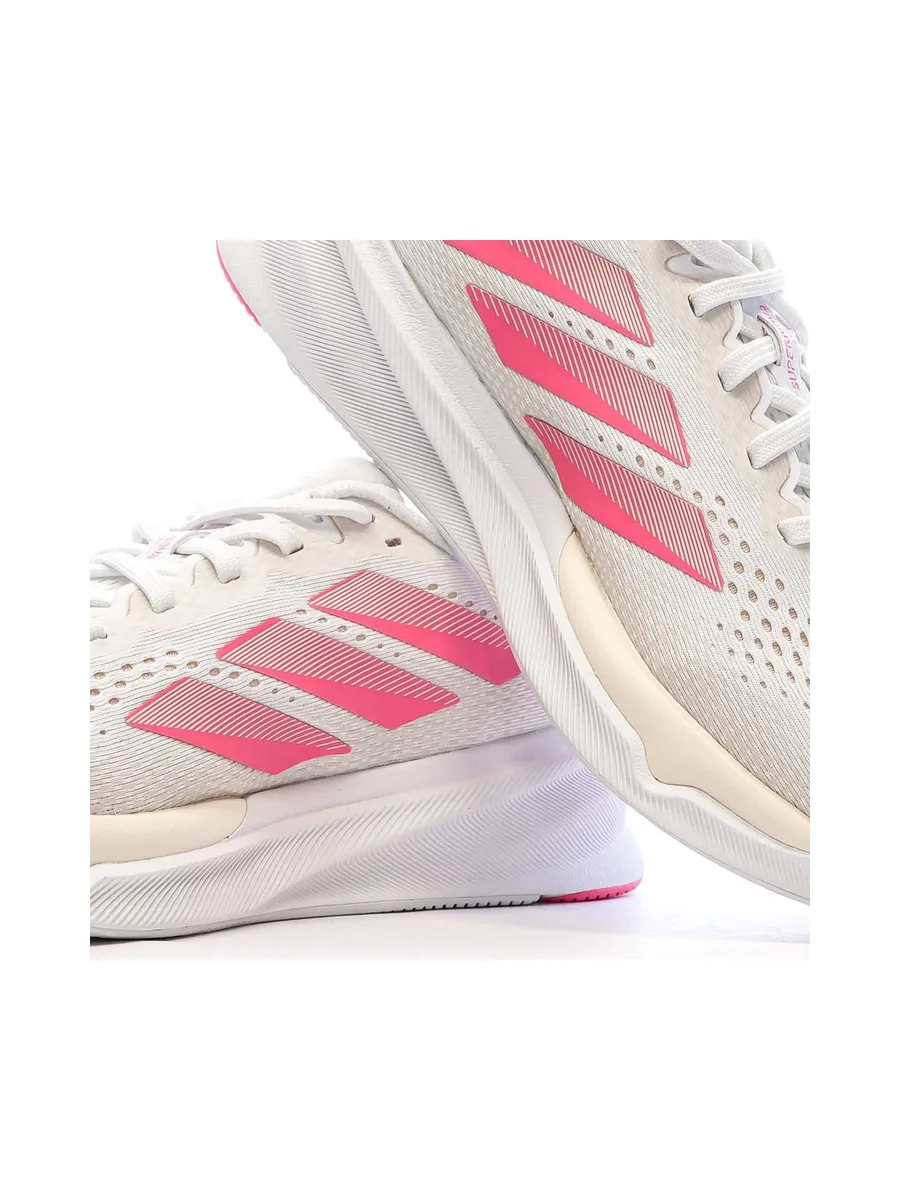 Baskets Blanches/Roses Femme Adidas Stride 7