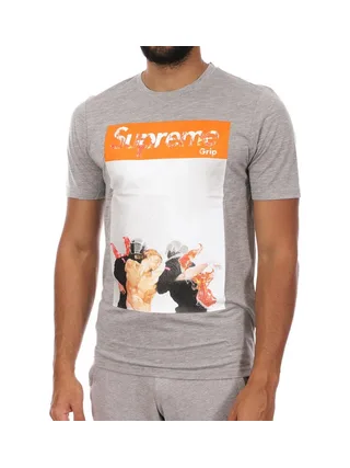 T-shirt Gris Homme Supreme Grip Police 1