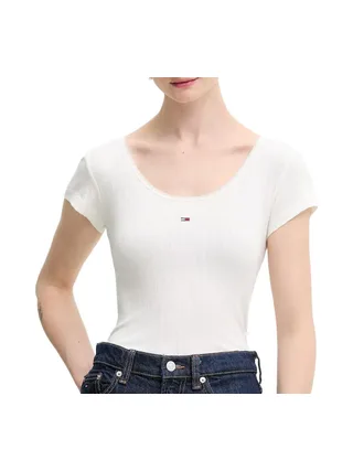 T-Shirt Blanc Femme Tommy Hilfiger DW0DW21570 1