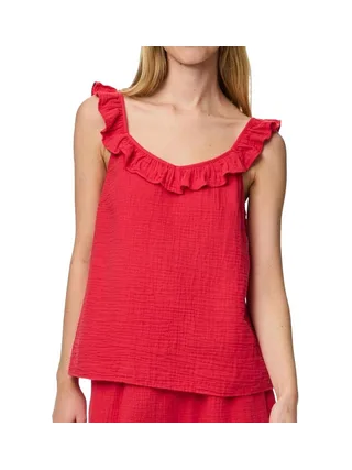 Top Rouge Femme Pieces Astina 1