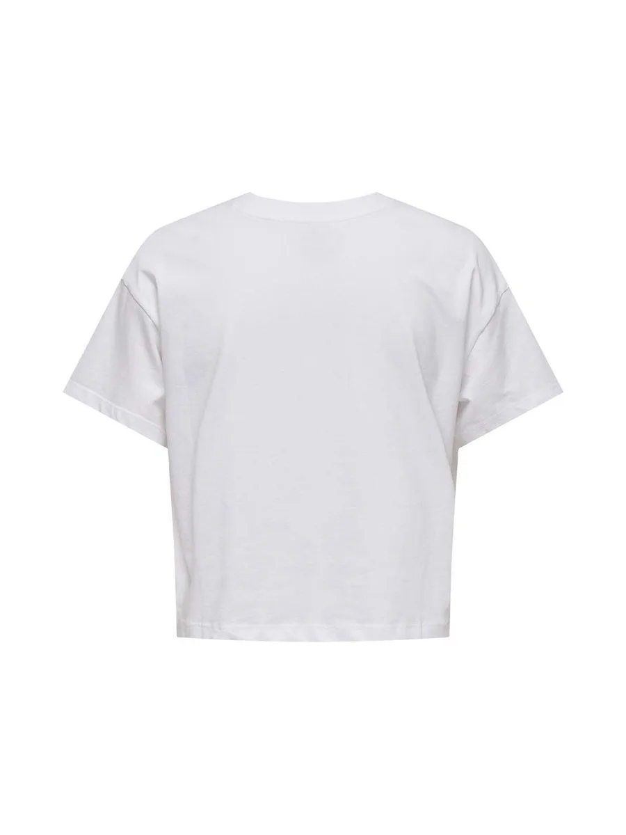 T-shirt Blanc Fille Kids ONLY Annbel-smile 2