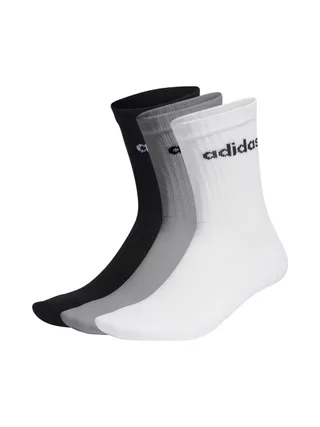 3x Paires de Chaussettes Blanches/Gris/Noir Homme Adidas Lin 1