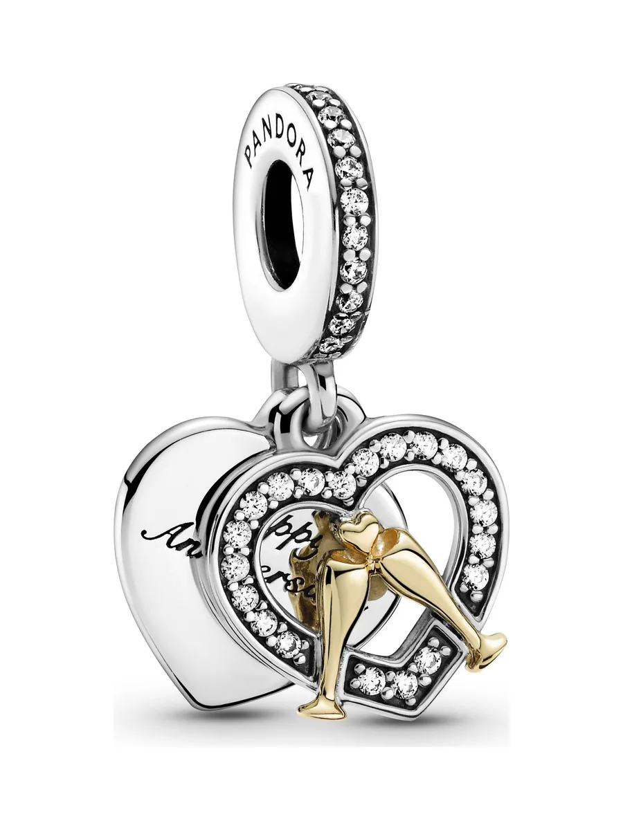 Pandora - Charm Cœur Celebration verrees 14k gold en argent sterling 1