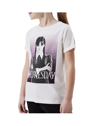 T-shirt Blanc Fille Name it Jax Wednesday 1