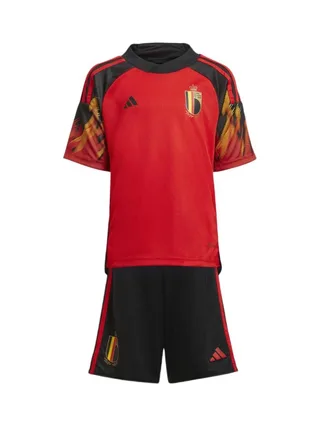 BELGIQUE Mini Kit Rouge/Noir Garçon Adidas 2022 1