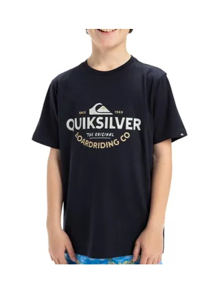 T-shirt Noir Garçon Quiksilver Typed Out 1